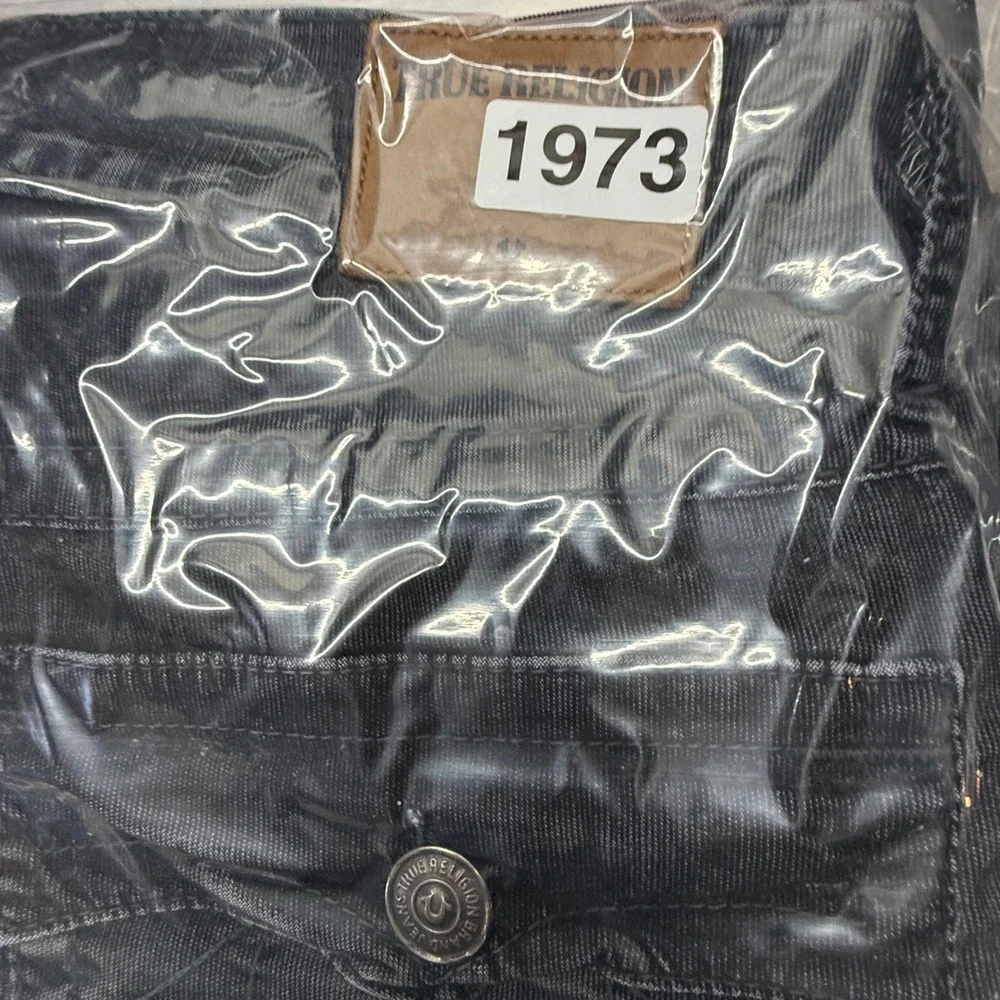 True Religion Ricky Jeans Mens 30 Black Relaxed Straight Flap Pocket Corduroy